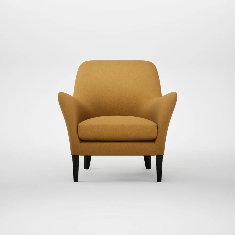 Heal's Wallis Armchair Smart Cotton Linen Sahara Black Feet