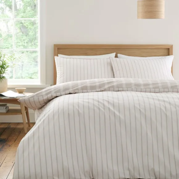 Bianca Ashford Stripe 100% Cotton Reversible Duvet Cover & Pillowcase Set 4