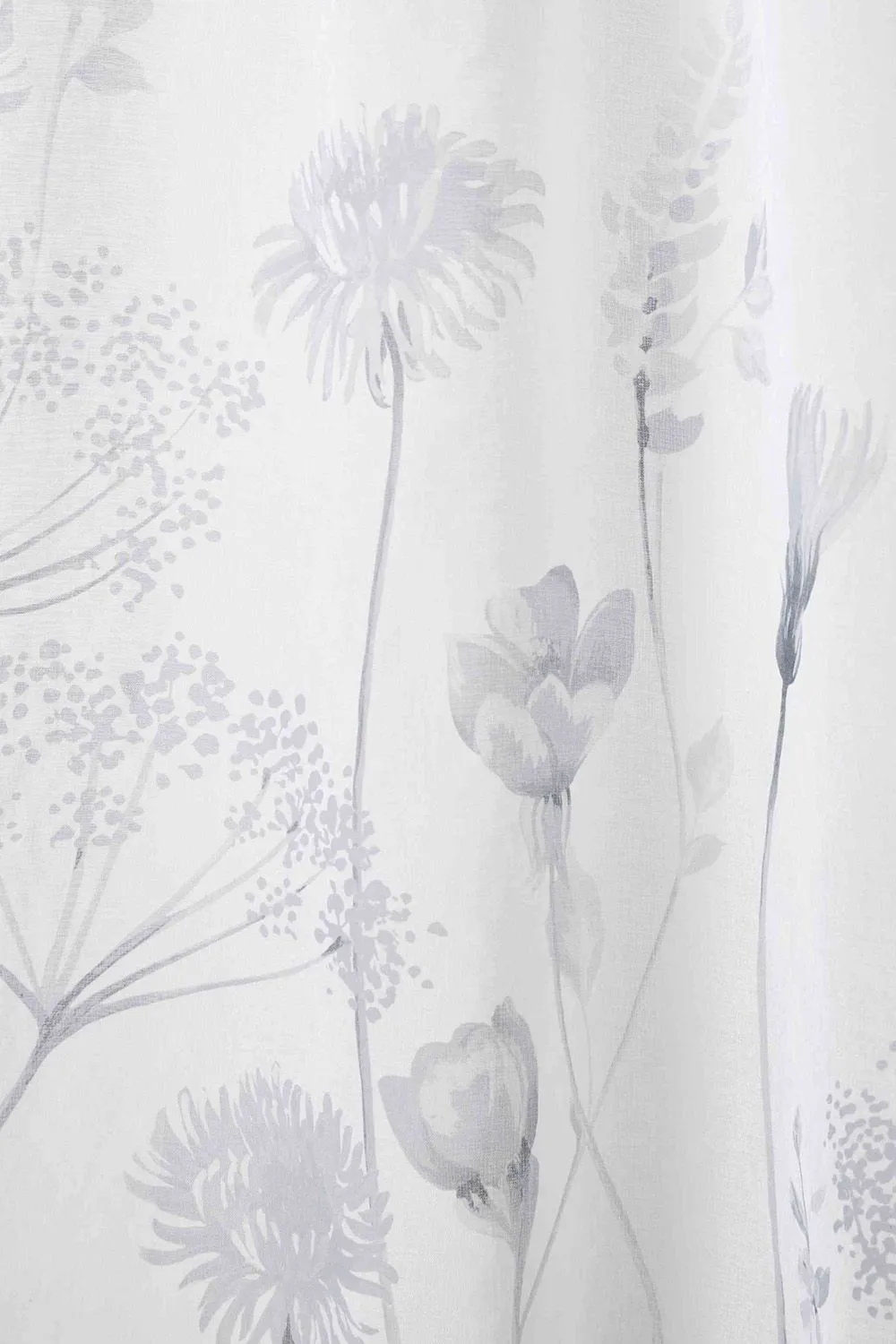 Catherine Lansfield 'Meadowsweet Floral' Voile Curtain Panel in White 3