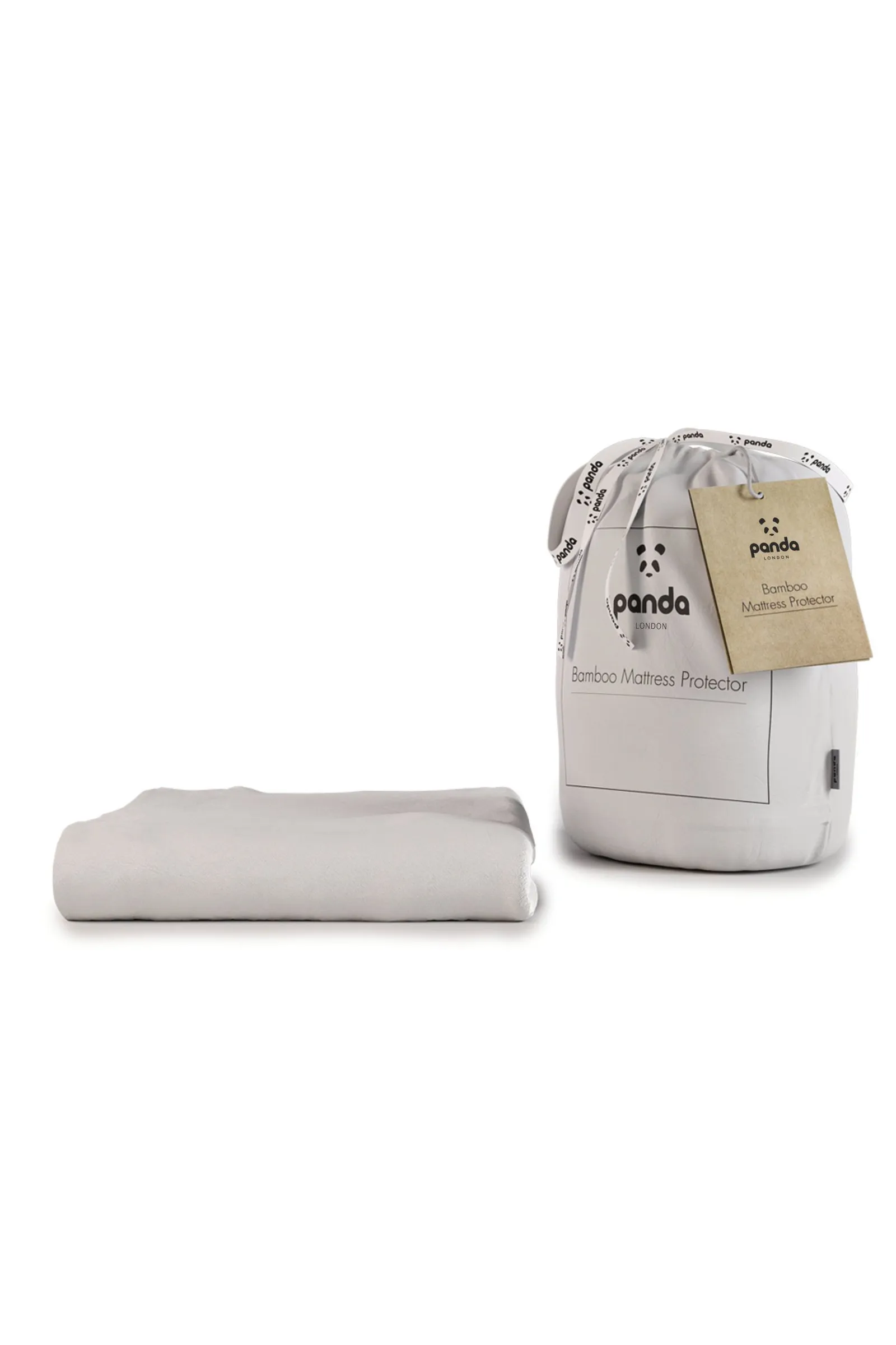 Panda London Bamboo Mattress Protector in White