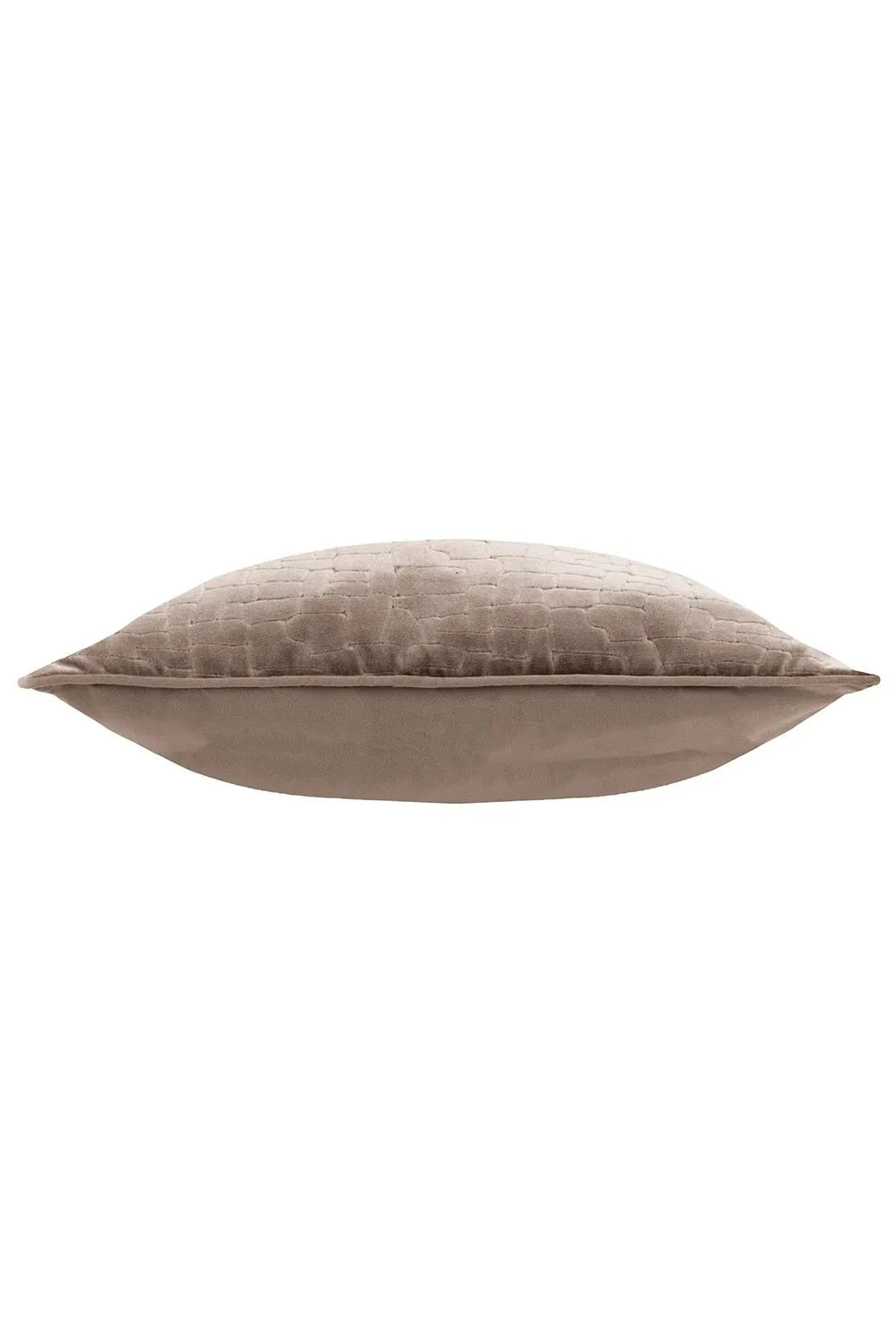 Paoletti Bloomsbury Soft Cut Velvet Piped Cushion in Taupe 3