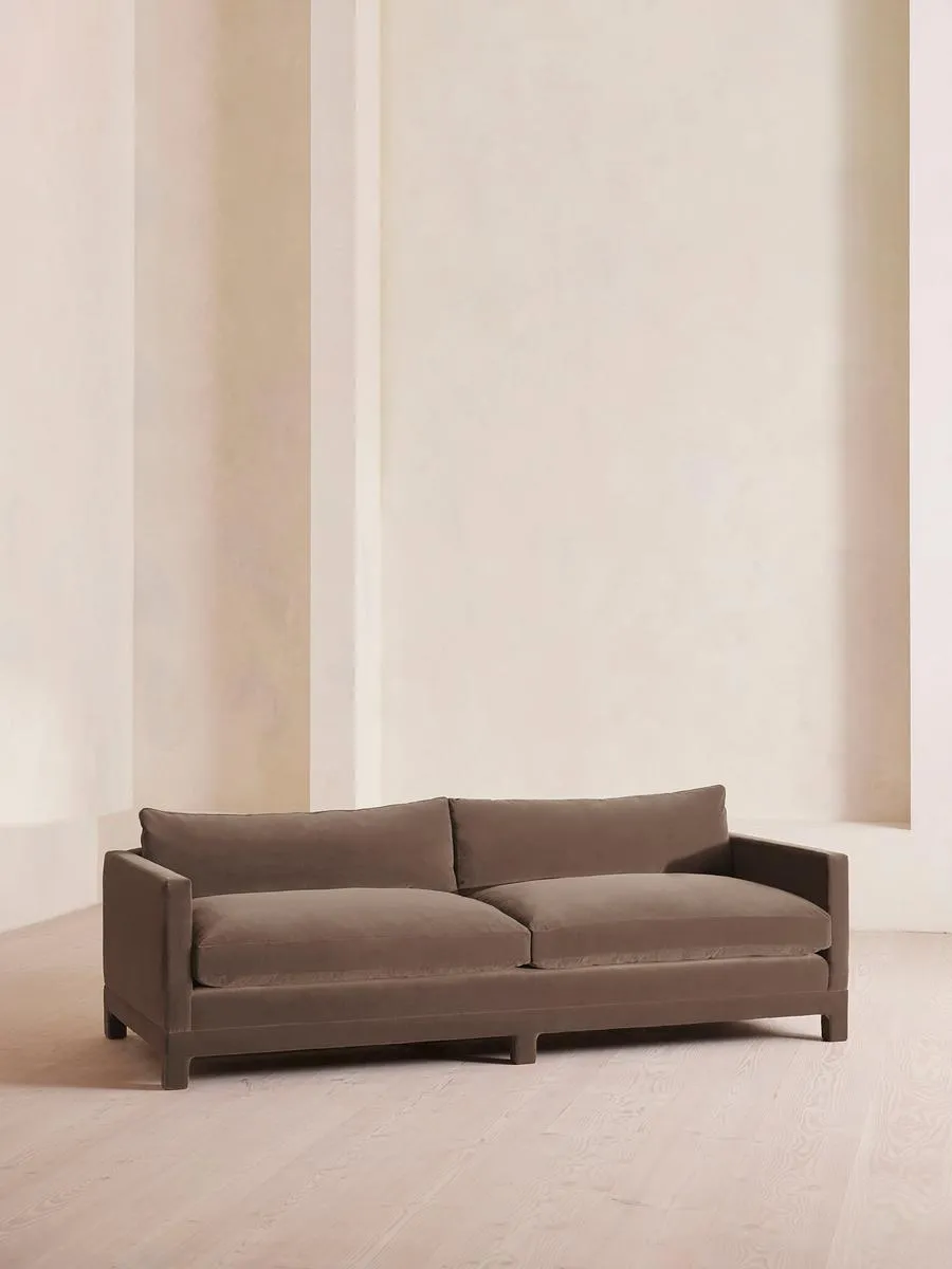 Ashford Four Seater Sofa, Velvet, Taupe