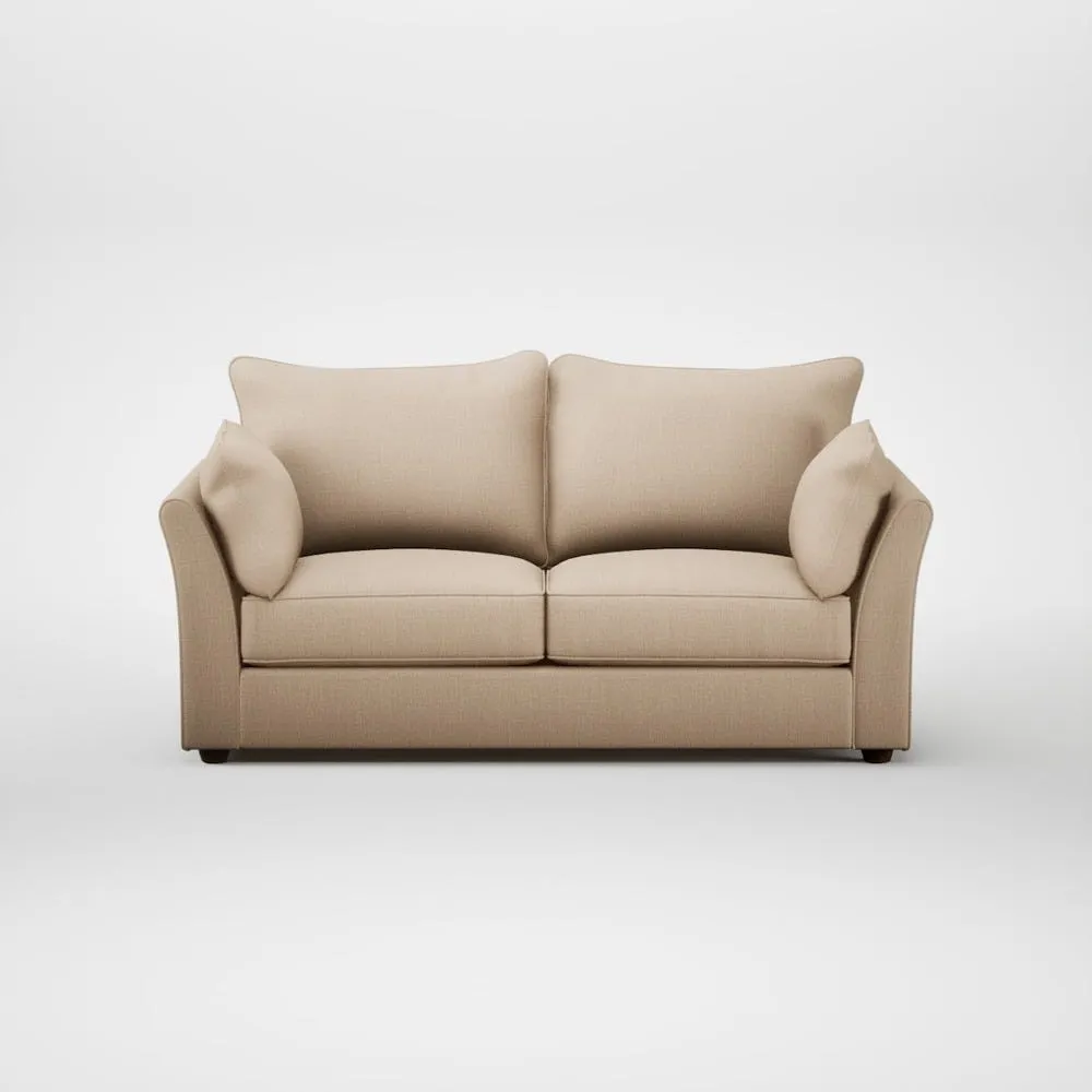 Heal's Tailor 3 Seater Sofa Smart Cotton Linen Rice Walnut Stained Feet 1