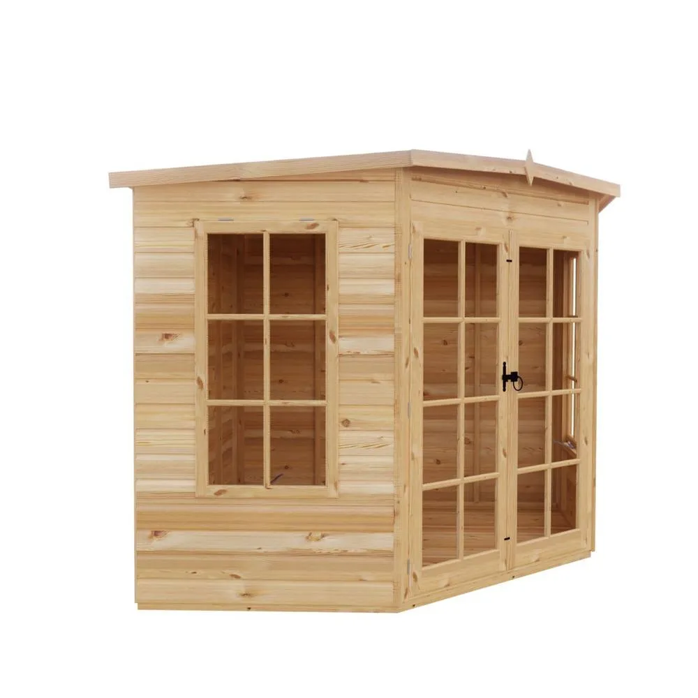 Shires Hampton Shiplap Summerhouse Garden Sun Room Approx 8 x 8 Feet in Brown 5
