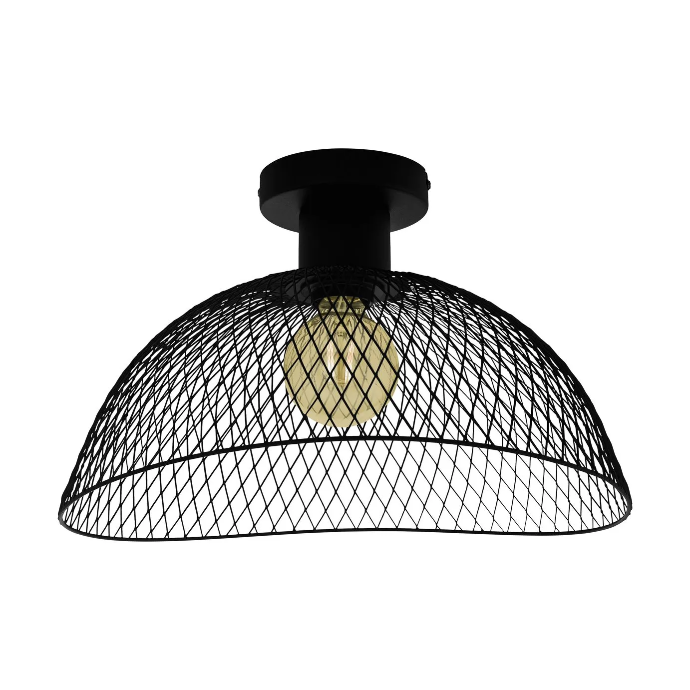 Eglo Pompeya Mesh Flush Ceiling Light - Black