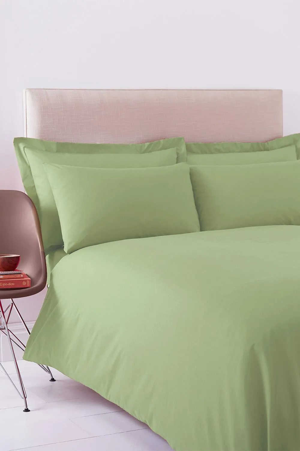 Martex Poetry Plain Dyed Duvet Cover Set in Pale Green 1