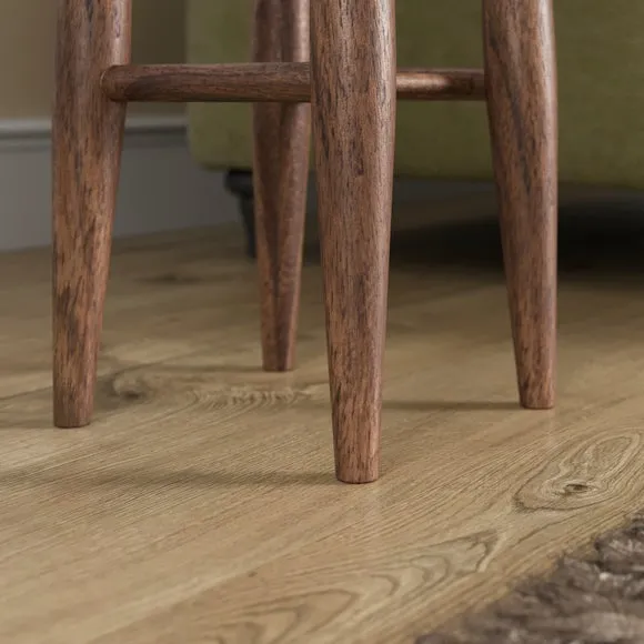 Haider Plinth Side Table with Shelf, Acacia Wood 4