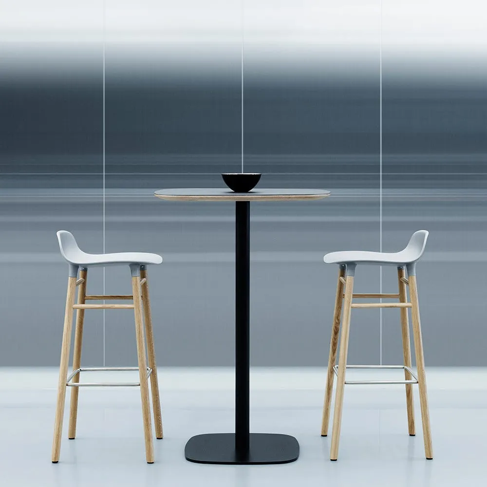 Normann Copenhagen Form Barstool White Shell Oak Legs 4