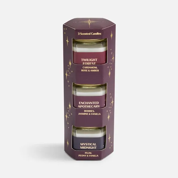 Midnight Zodiac Set of 3 Mini Candles 3