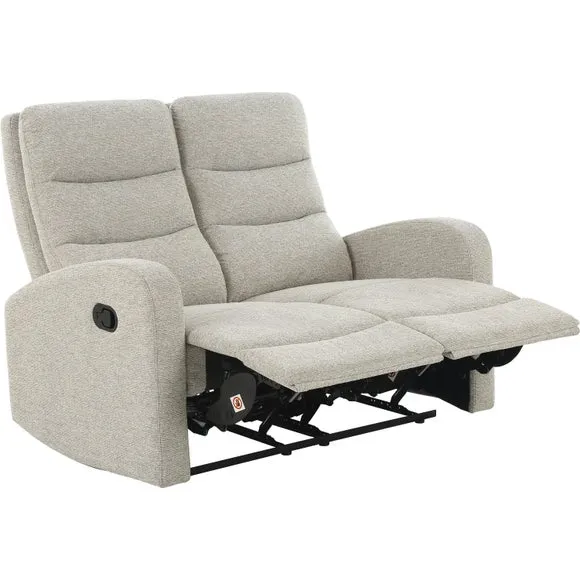 Rena Tonal Faux Linen Manual Recliner 2 Seater Sofa 5