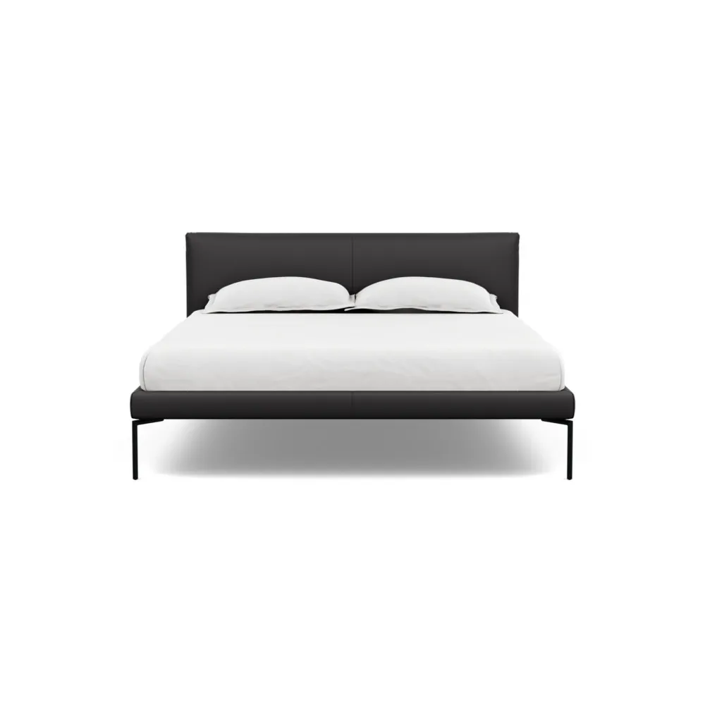 Heal's Matera Bedstead King Leather Grain Graphite 063 1