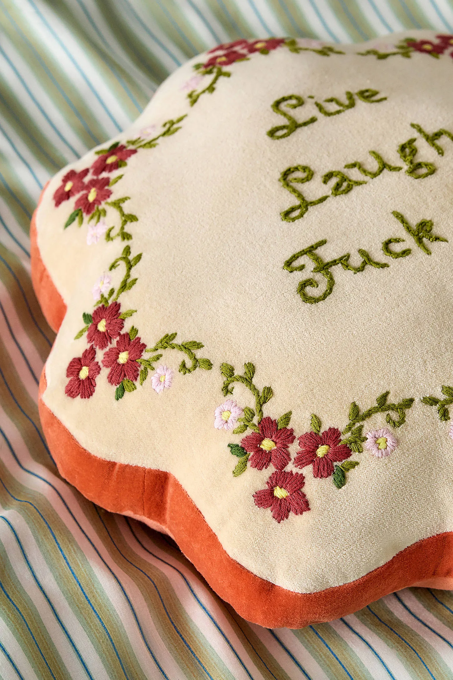 Live Laugh F*ck Off Cushion - Orange 2
