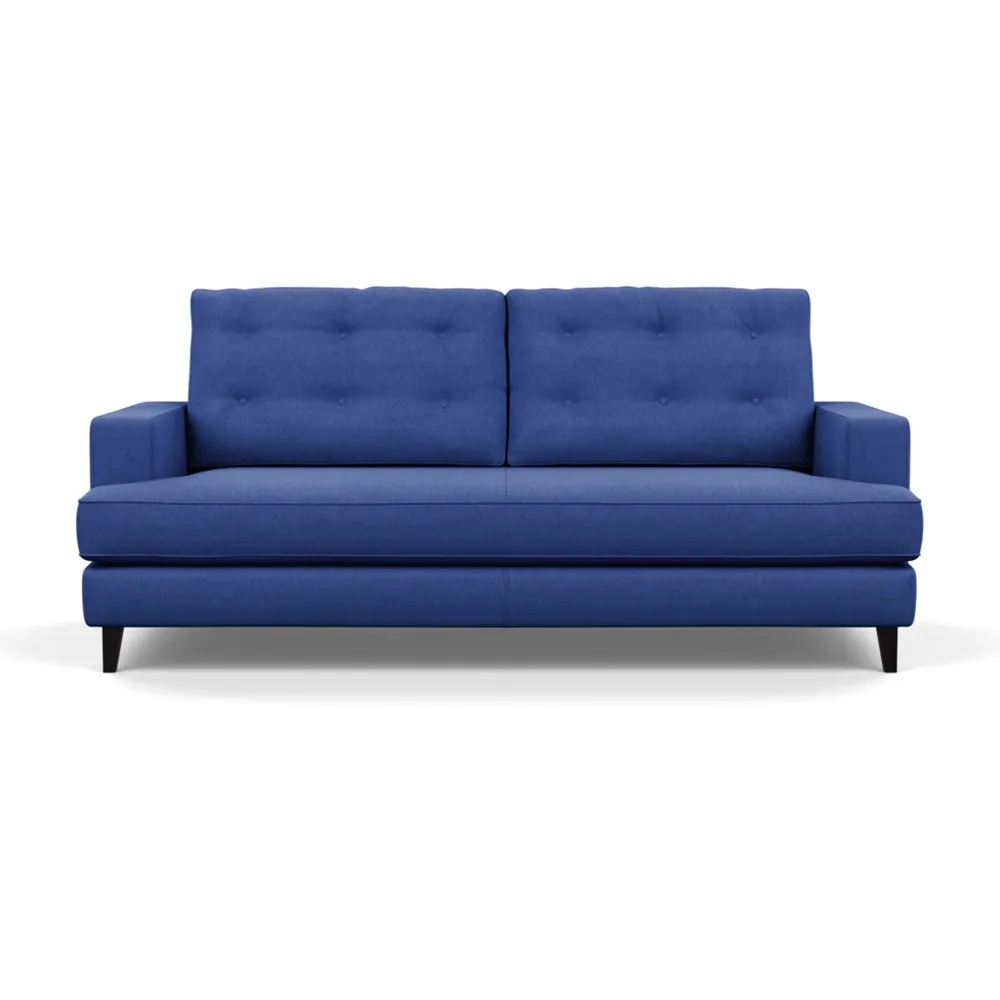 Heal's Mistral 3 Seater Sofa Brushed Cotton Cobalt Black Feet