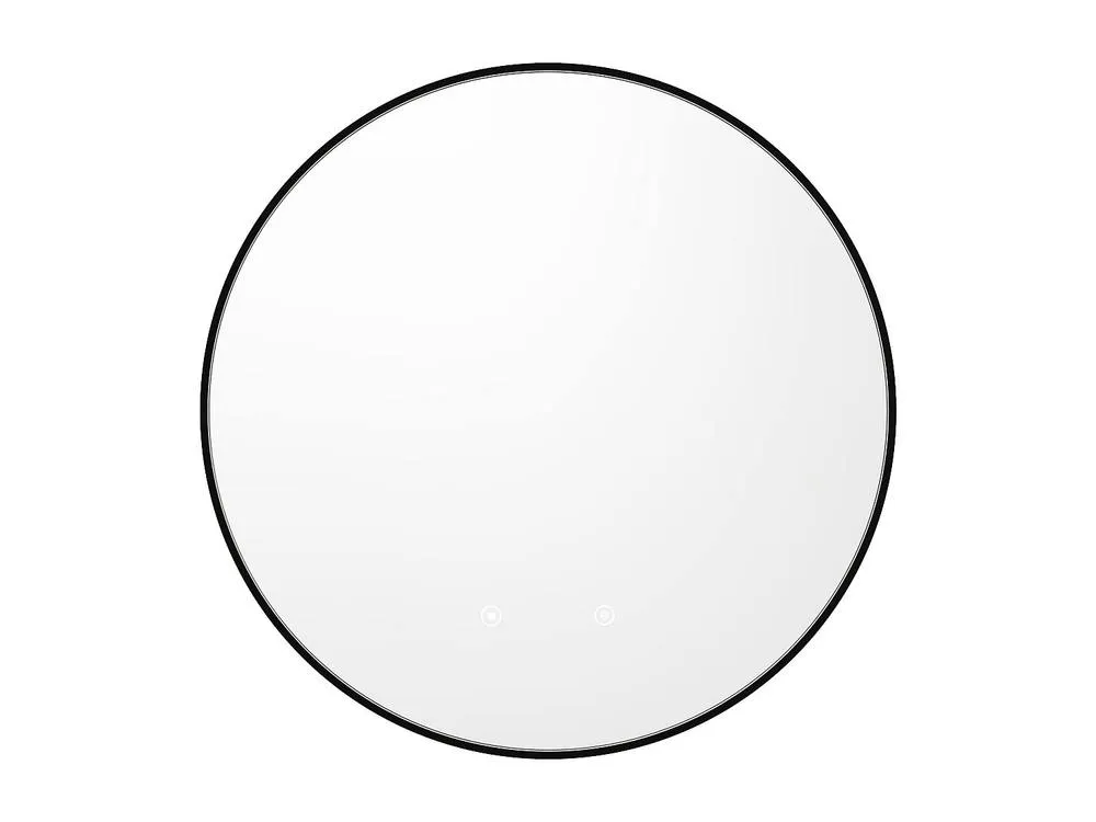 Vente-unique Round Illuminated Anti-Fog Bathroom Mirror With Black Contour - D60 Cm 2