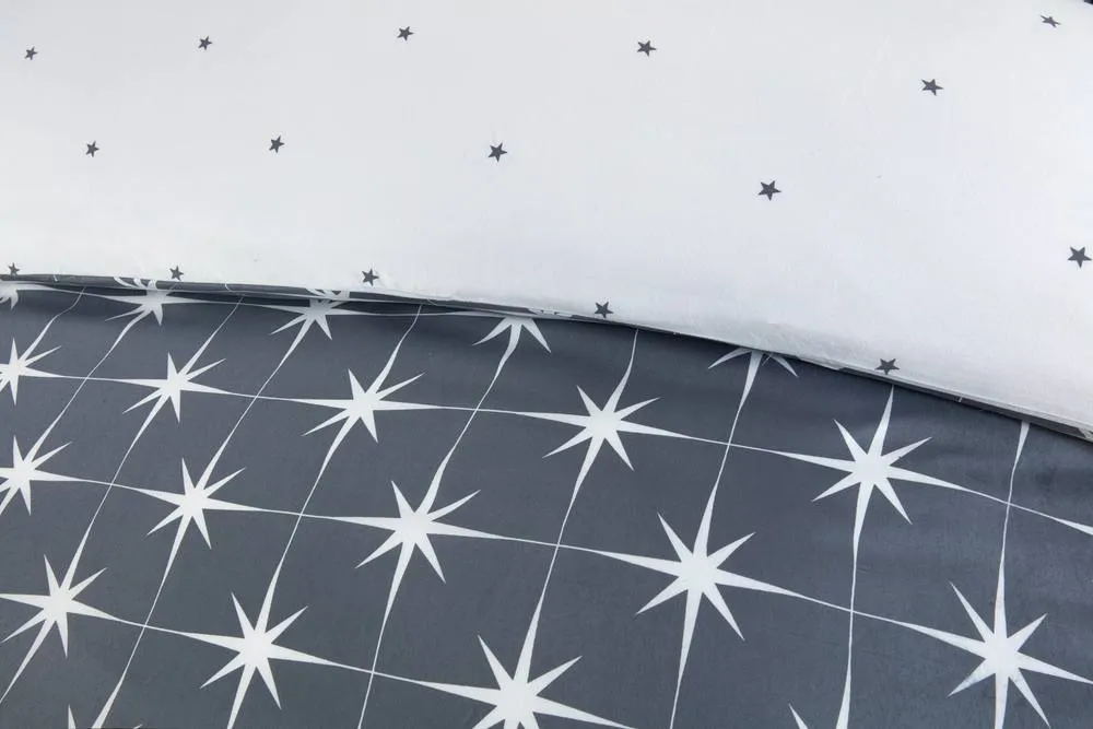 Rapport Home Northern Stars Microfibre Complete Duvet Set with Pillowcase in Grey 2