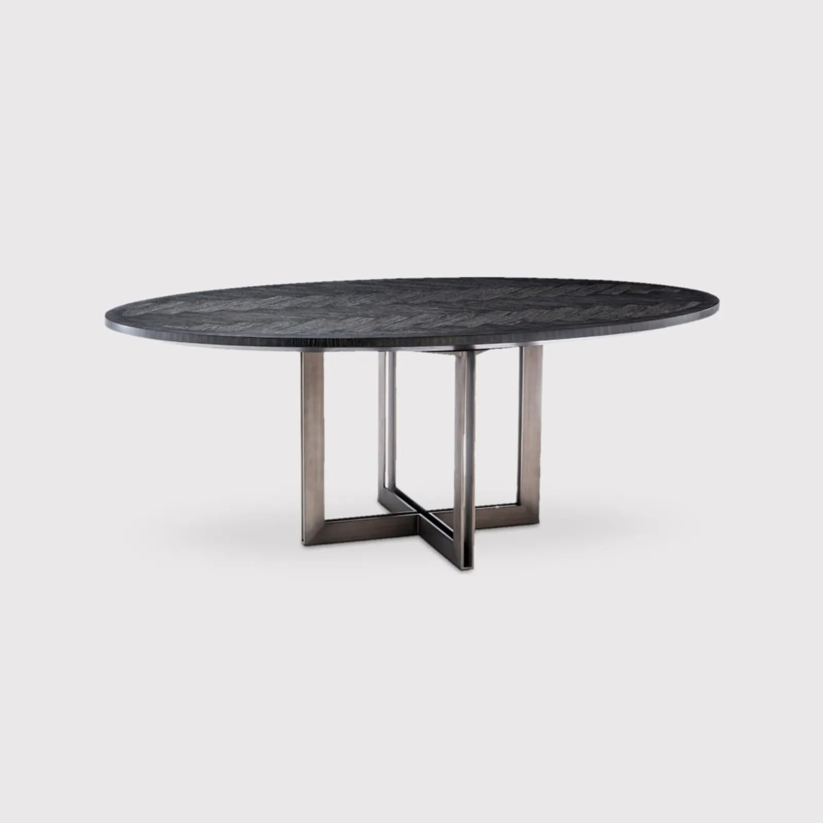 Eichholtz Melchior Dining Table Oval, Round, Black Oak | Barker & Stonehouse