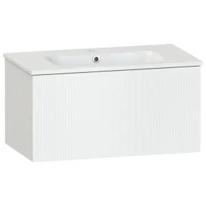 Duarti by Calypso Burford Powder White Vanity with Elsdon Basin - 800mm