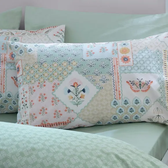 Catherine Lansfield Folk Patchwork Polycotton Duvet Cover & Pillowcase Set 2