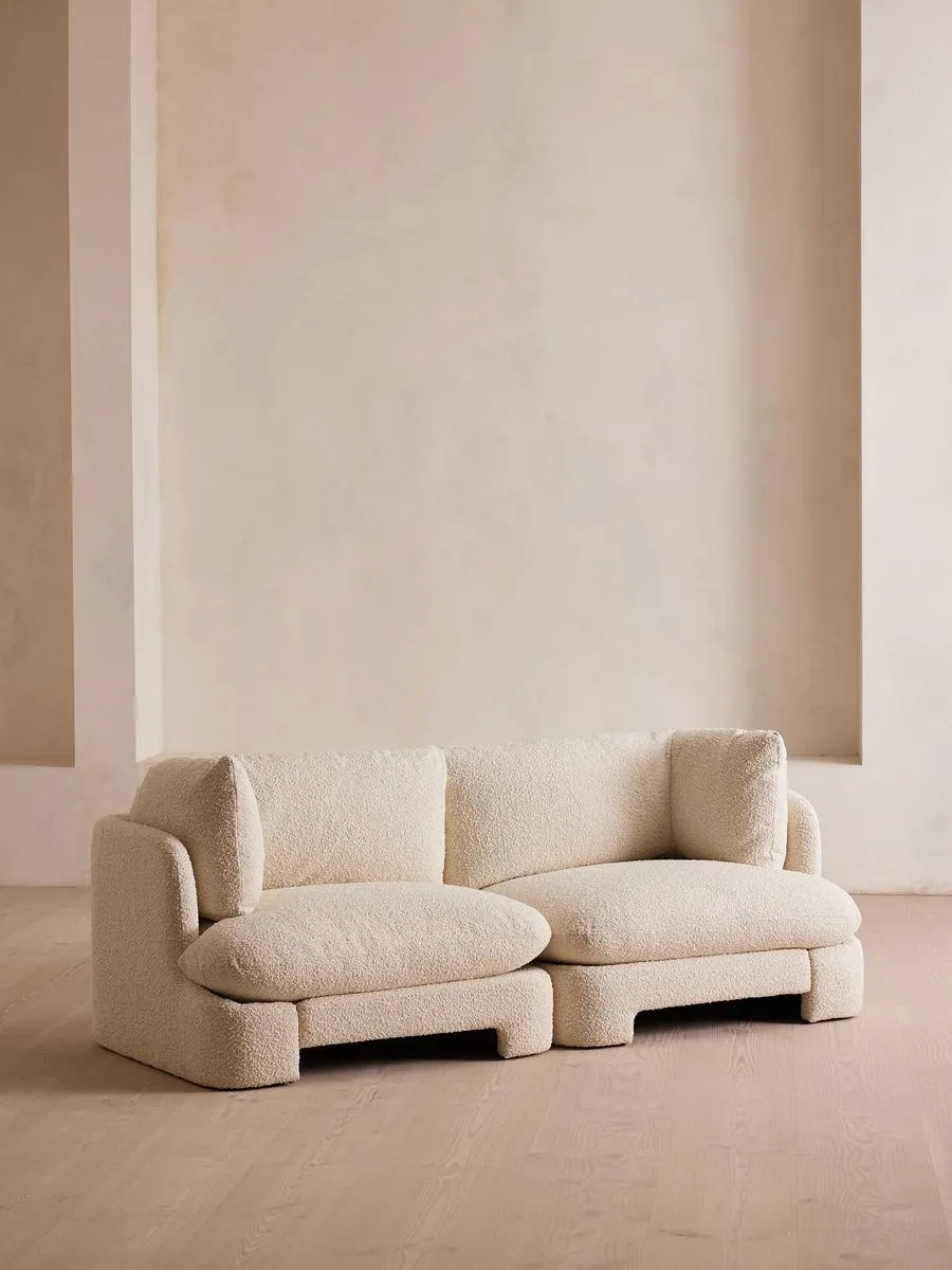 Odell Modular Sofa, Three Seater, Boucle, Natural