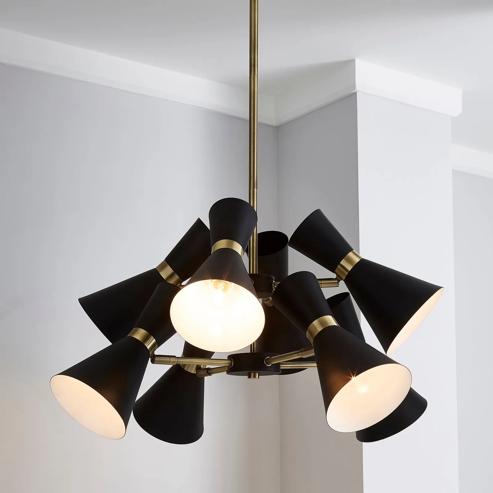 Archie Black 8 Light Ceiling Fitting Black