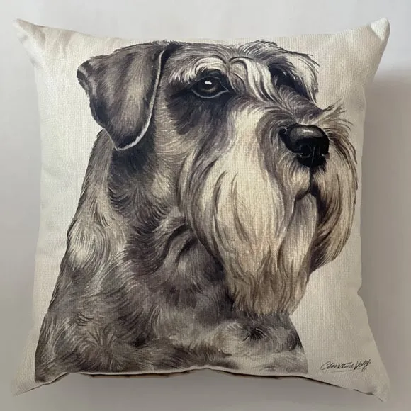 Christine Varley Schnauzer Square Cushion 2