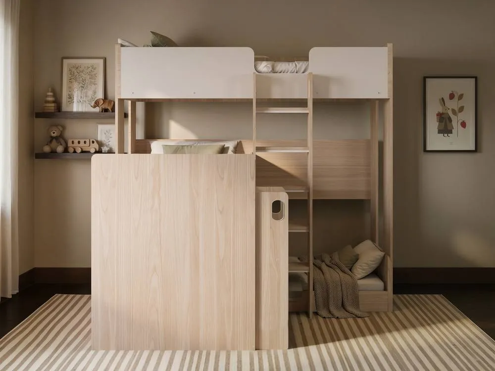 Flair Bode Triple Sleeper Bed in Light Oak 2