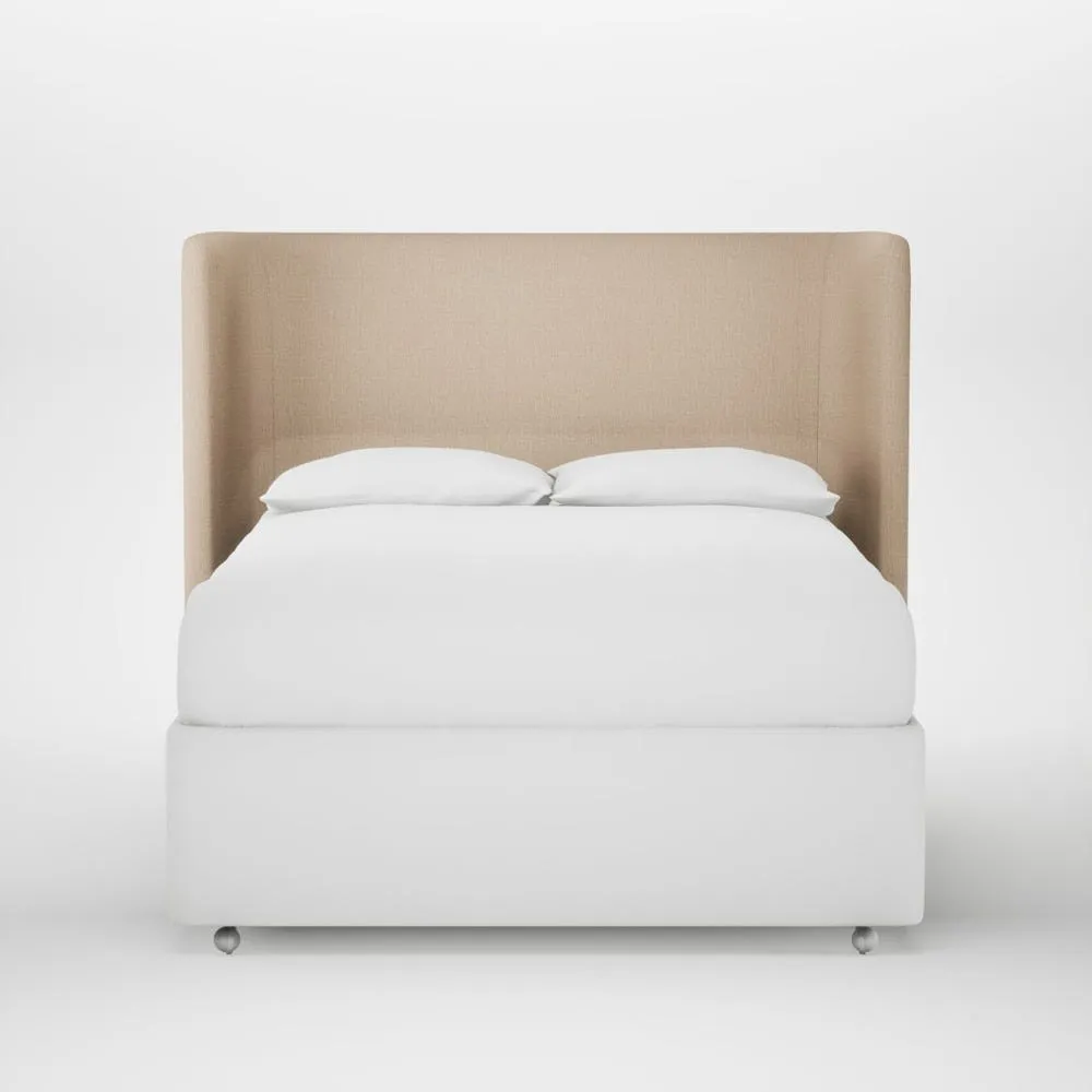 Heal's Monroe Headboard Lift Storage Double Smart Cotton Linen Rice 1