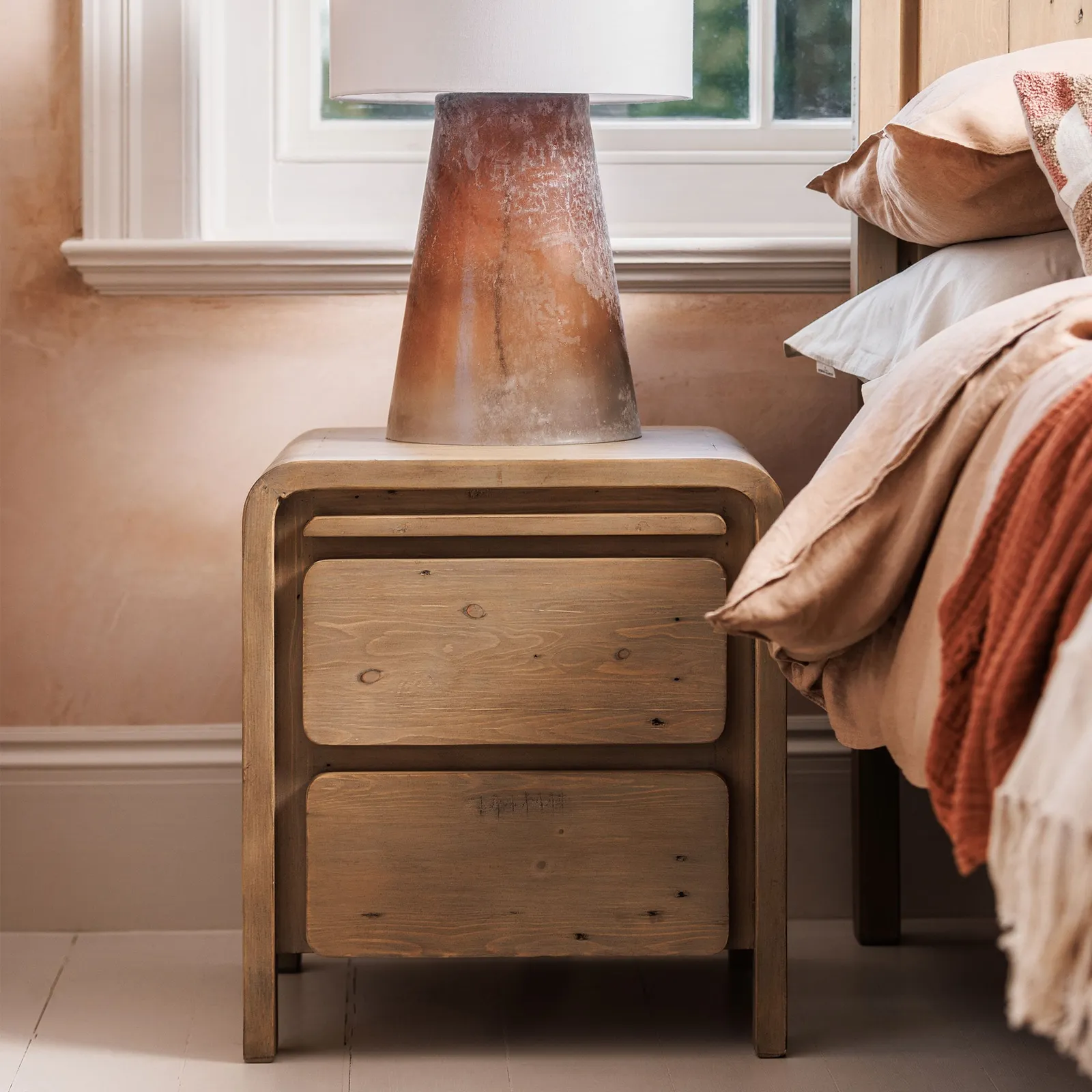 Tosca 2 Drawer Bedside Cabinet, Wood | Barker & Stonehouse 2