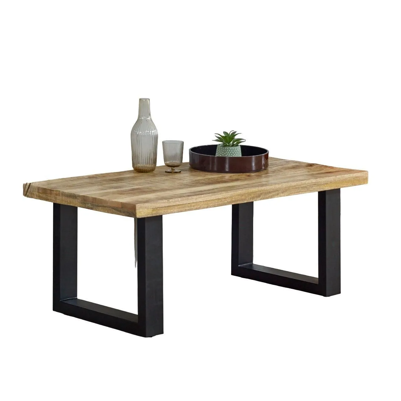 IH Design Bratton Mango Wooden & Metal Coffee Table in Brown 4