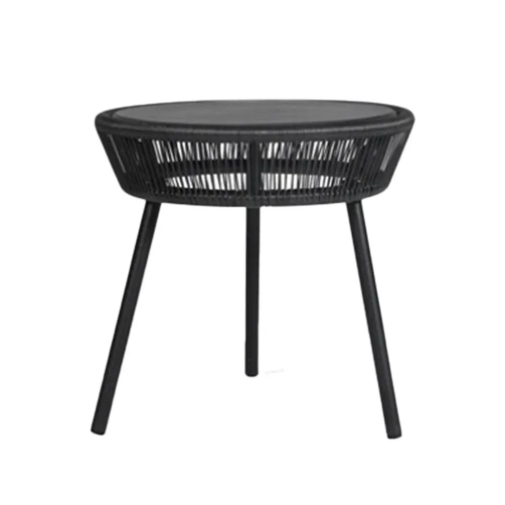 Vincent Sheppard Loop Outdoor Side Table Black Rope 3