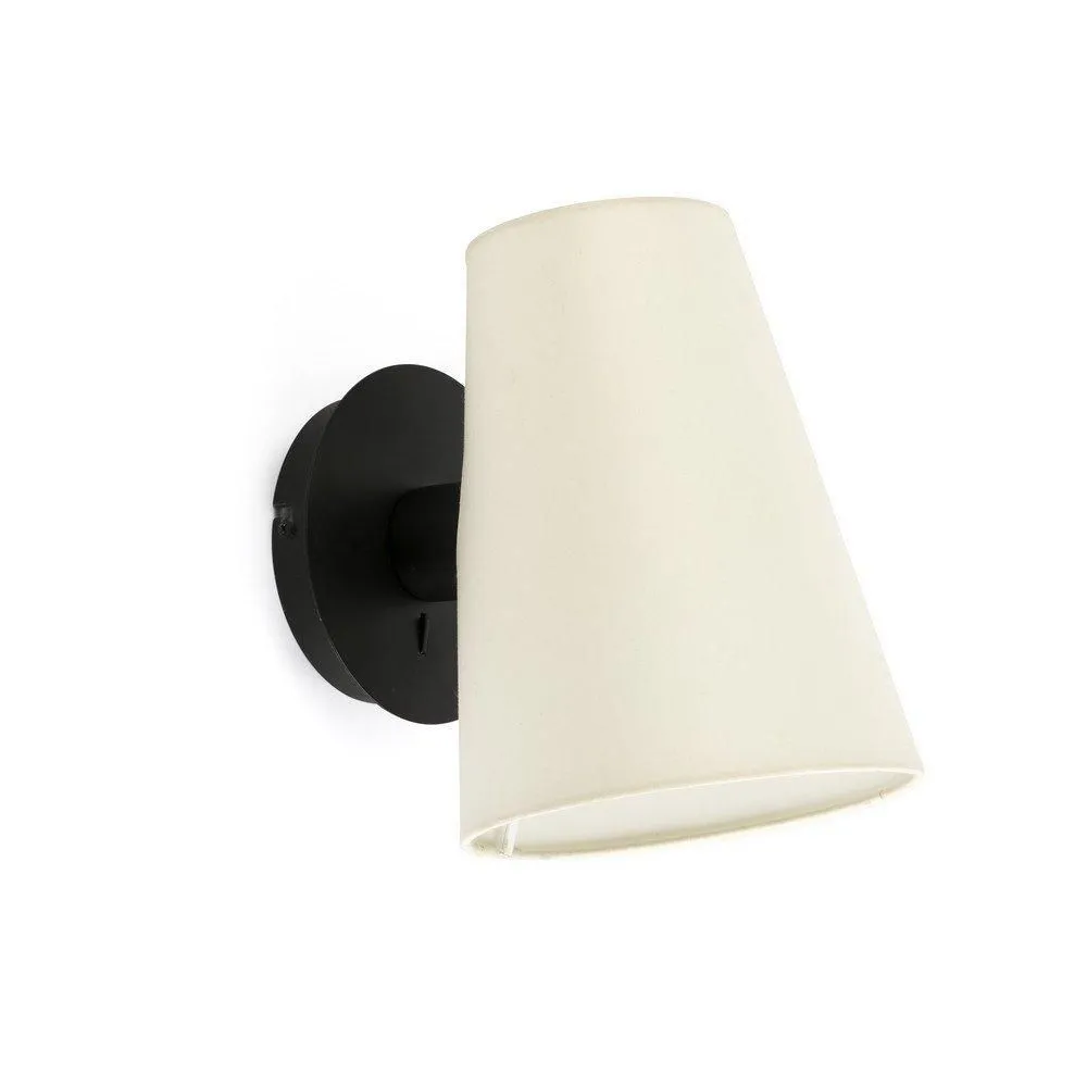 Netlighting Lupe Wall Light with Shade Black E27 in White