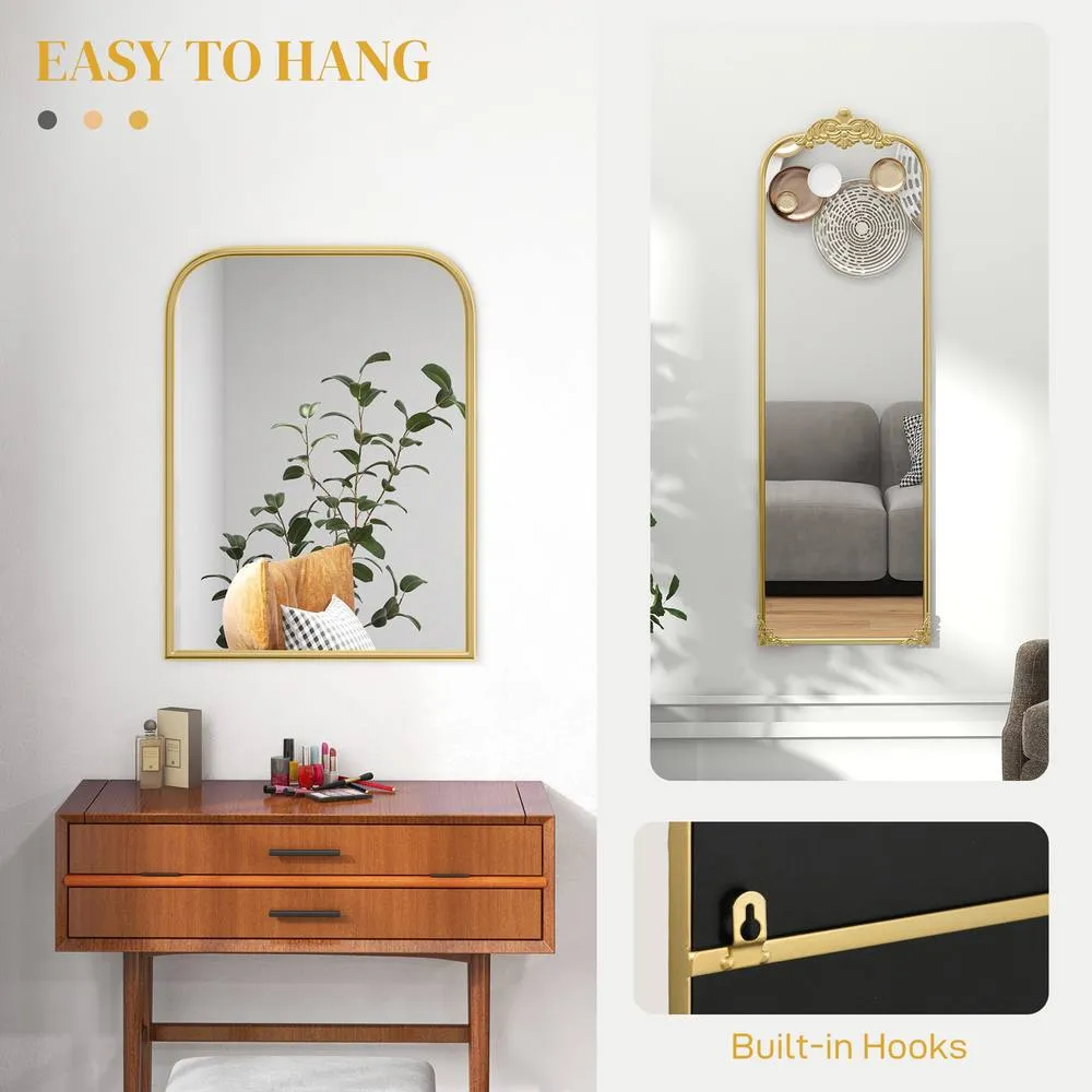 HOMCOM Wall Mirror, Decorative Baroque Mirror with Metal Frame, Gold Tone 5