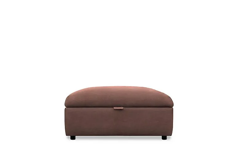 Hudson 23 Leather Storage Stool - Revolution Chocolate