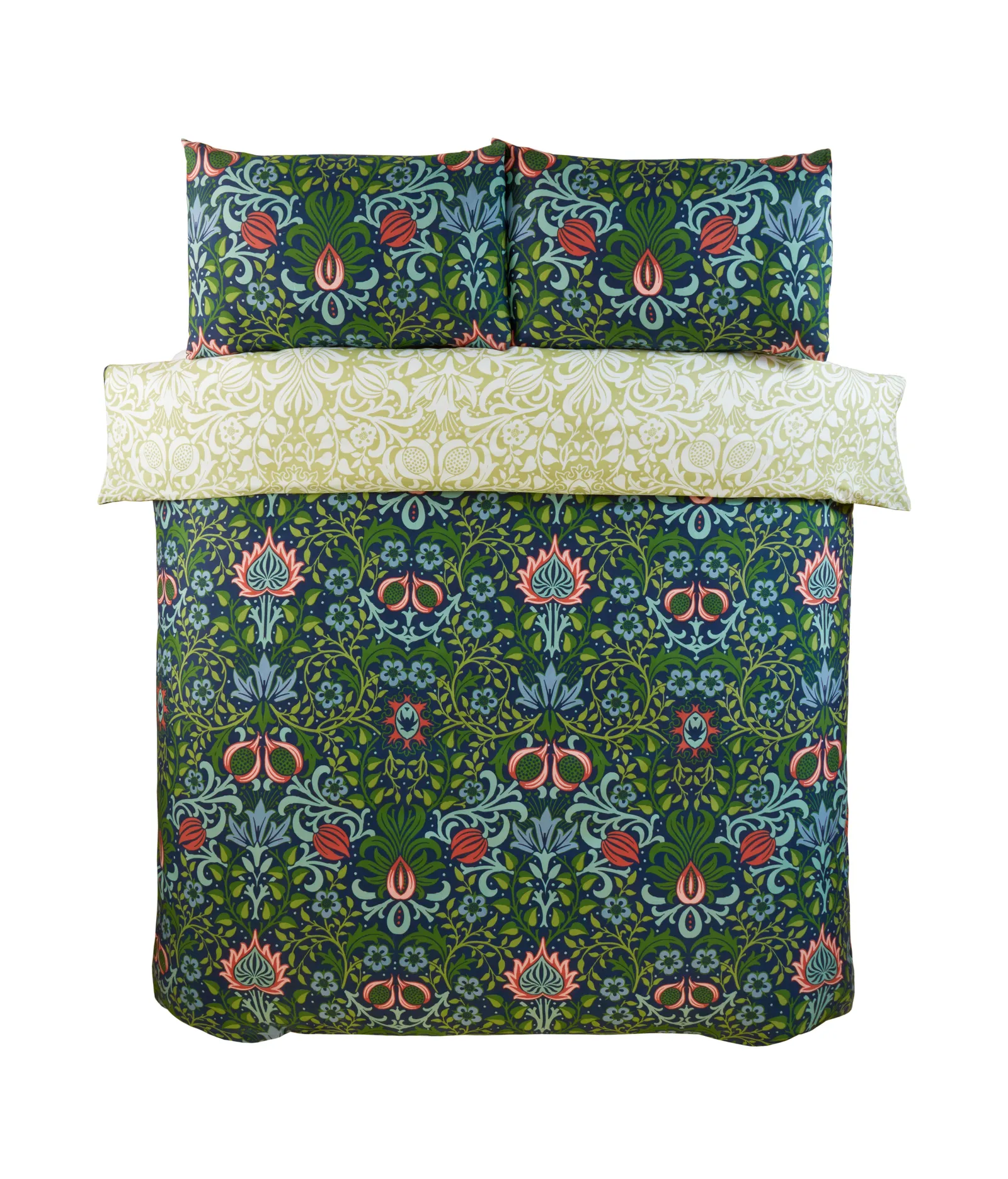 Rapport Home Heritage Flora Microfibre Reversible Duvet Cover Set with Pillowcase in Navy 3
