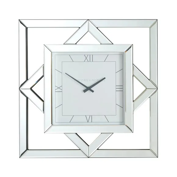 Luxe Geo Square Mirrored Wall Clock 3