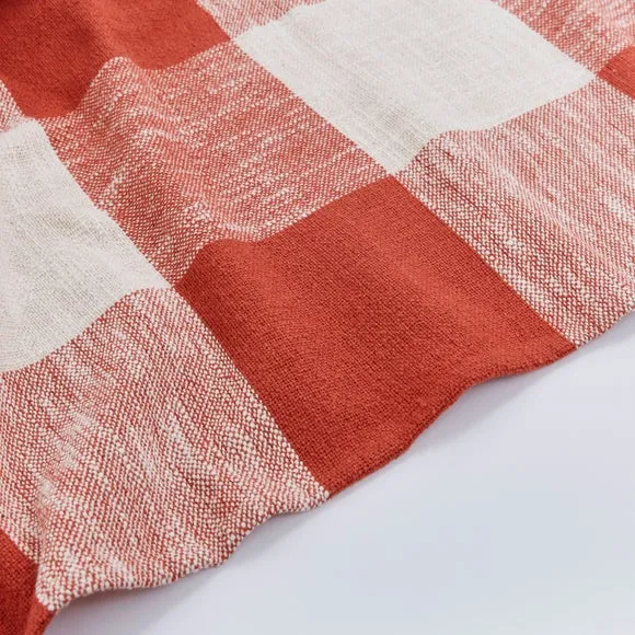Woven Check Cotton Throw Blanket 130cm x 180cm 2