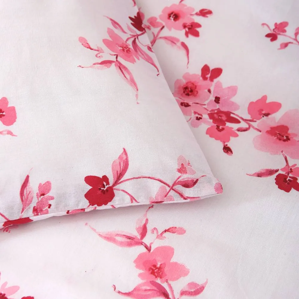 Portfolio Home Sakura Blossom Floral Duvet Cover Set With Pillow Case Bed Linen in Pink 2