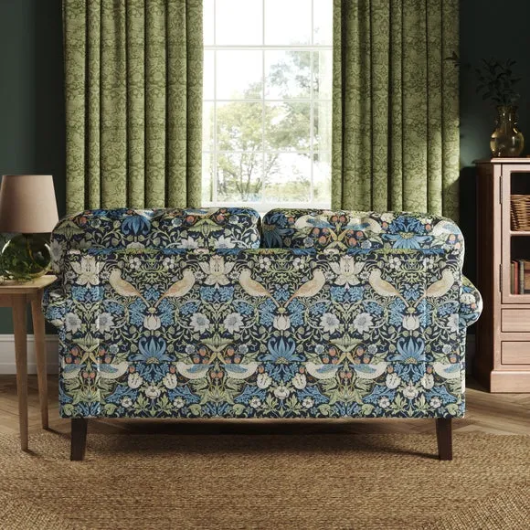 Jolene William Morris Strawberry Thief Print Velvet 2 Seater Sofa 3