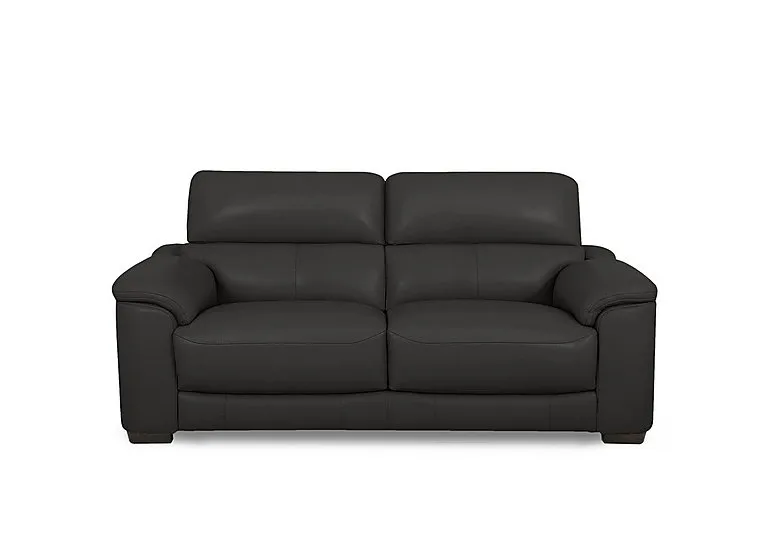 Nova Leather 2 Seater Sofa - Classic Black