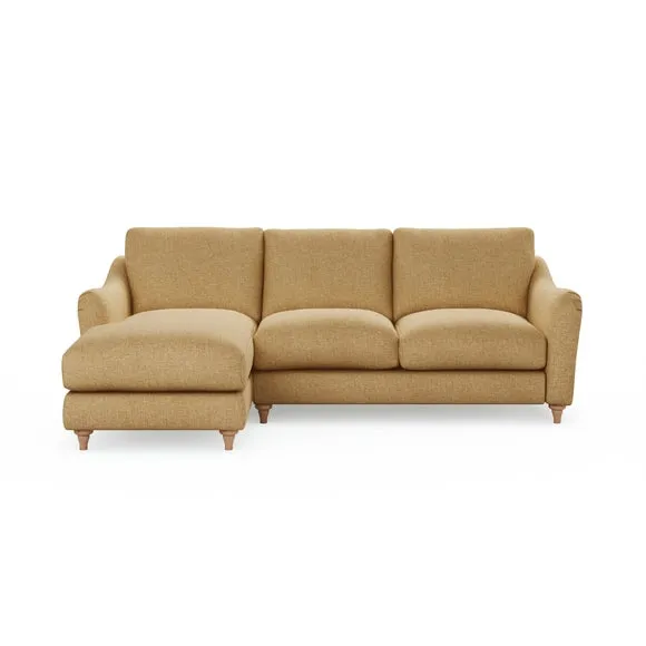 Hattie Slub Faux Linen Corner Chaise 2