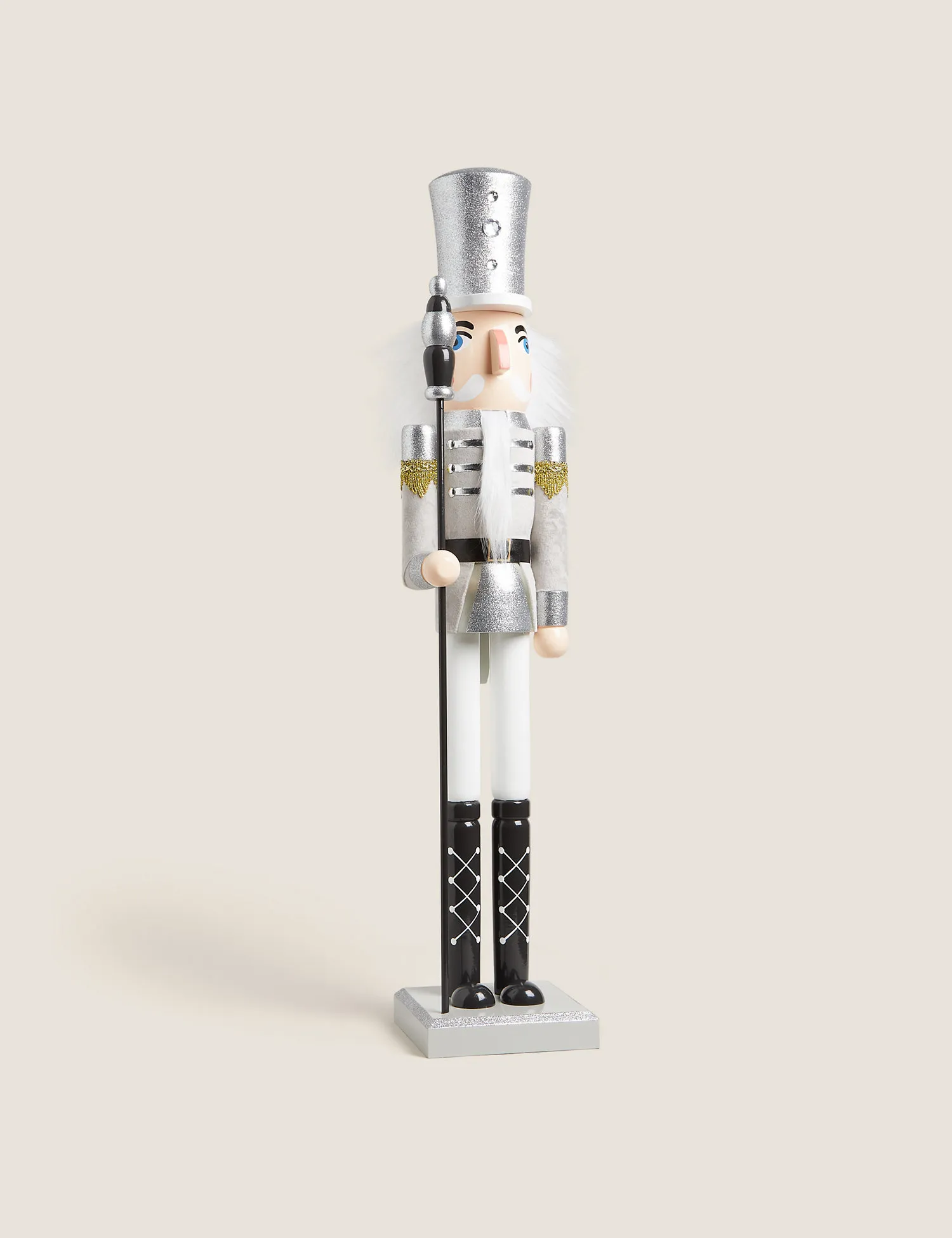 M&S Large Silver Nutcracker Room Decoration