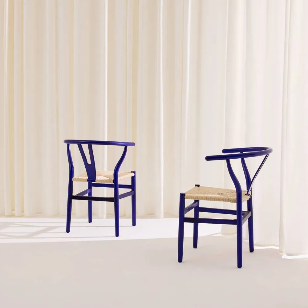 sweeek Set of 2 wooden chairs with rope seat in Blue 6