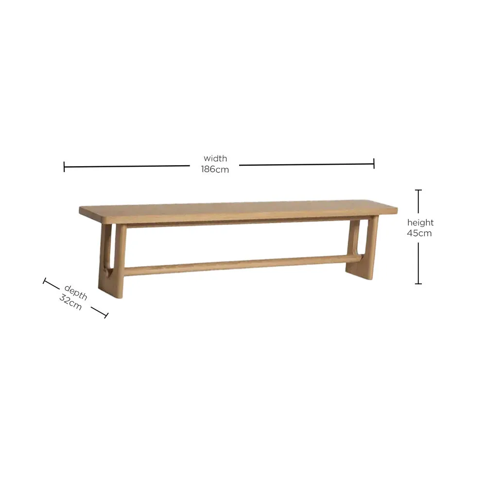 Olav Dining Bench 186Cm, Brown Oak | W186cm | Barker & Stonehouse 4