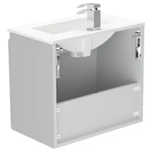 Newland Pearl Slimline Basin Suspended Double Door Unit - 600mm 2