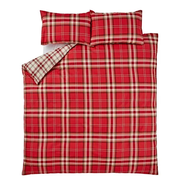 Catherine Lansfield Kelso Check Duvet Cover & Pillowcase Set 6