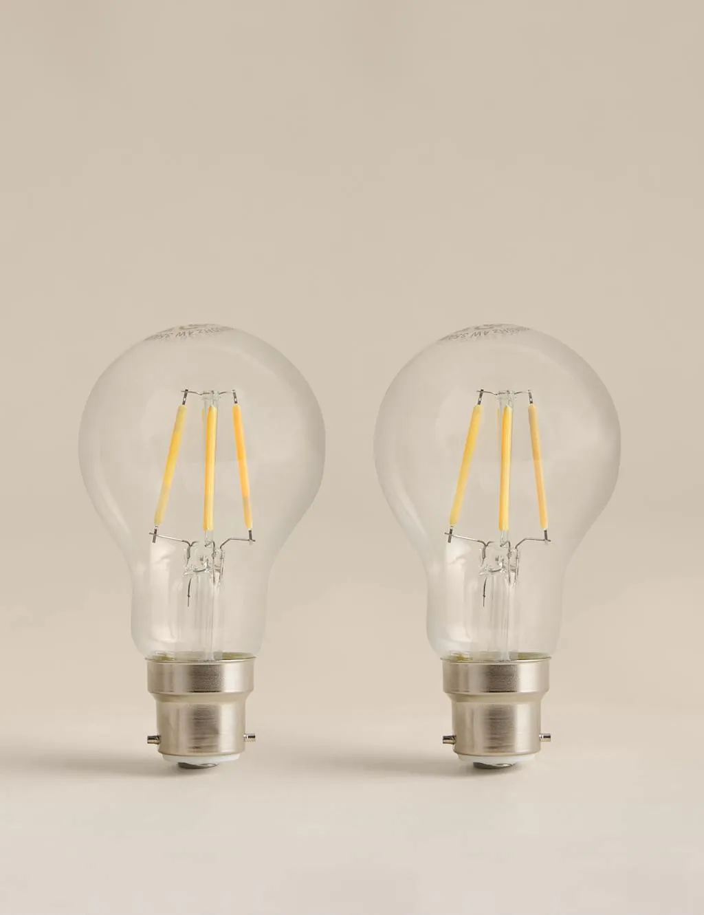 M&S 2 Pack 4W B22 GLS LED Light Bulbs Clear