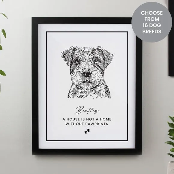 Personalised Dog Breed Framed Print 3