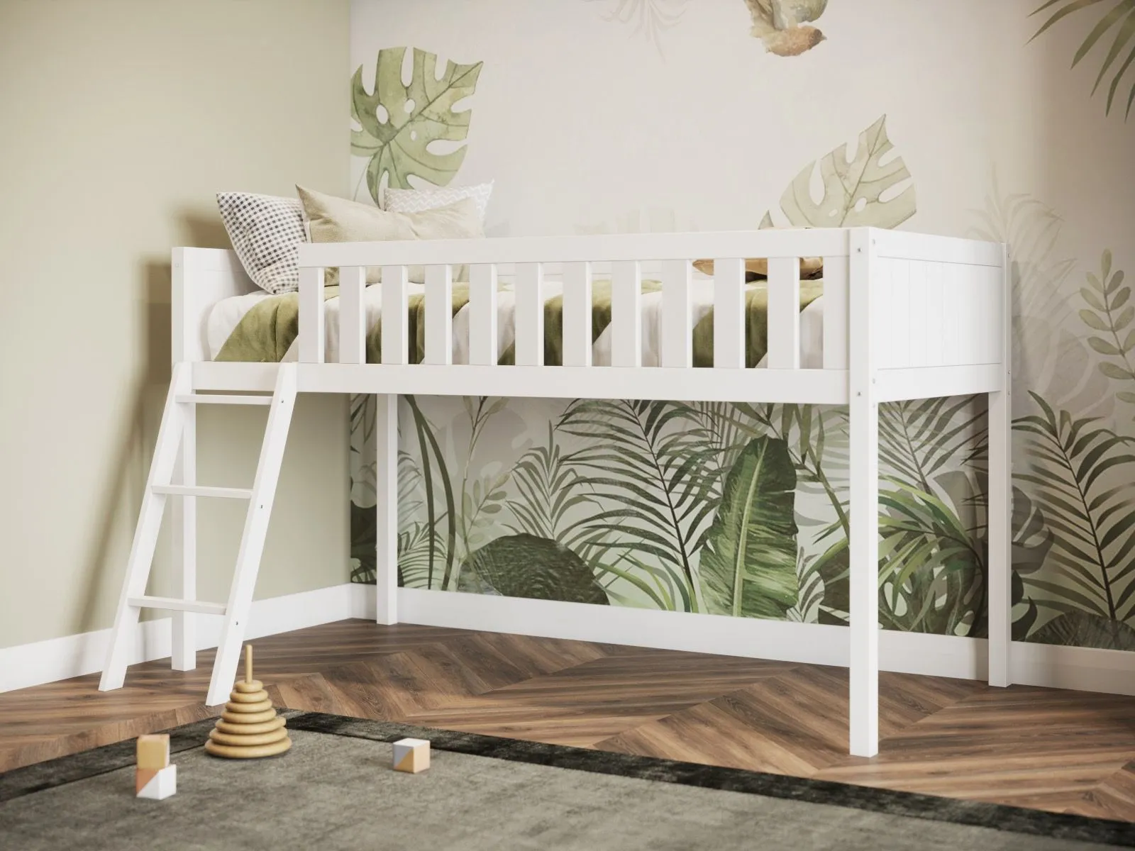 Flair Bea Shorty Mid Sleeper Cabin Bed in White 2