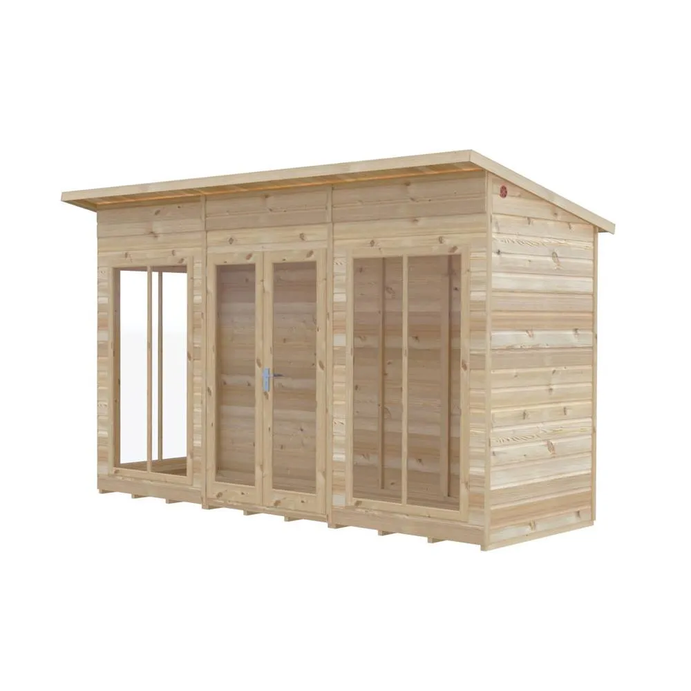 Shires Lela 12x4 Summerhouse - L125.8 x W357 x H229.9 cm in Light Brown 2