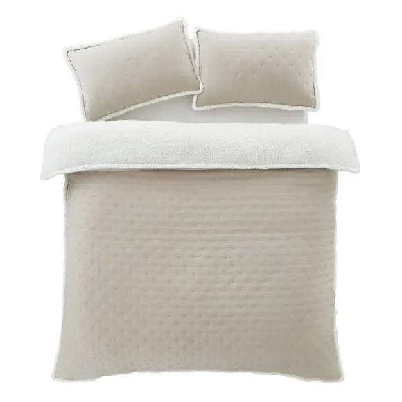 Catherine Lansfield Cosy Nori Soft Sherpa Duvet Cover and Pillowcase Set 5